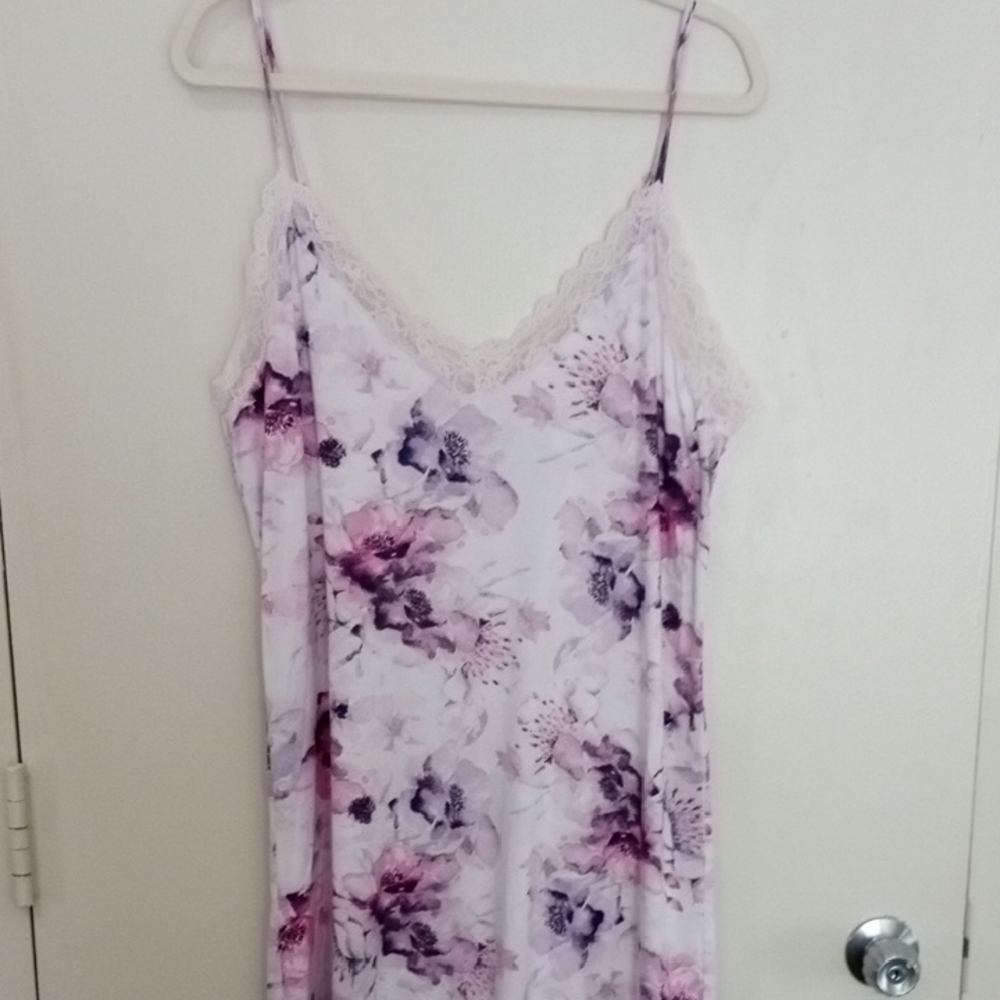 BCBGeneration Purple and Pink Floral Chemise NWOT